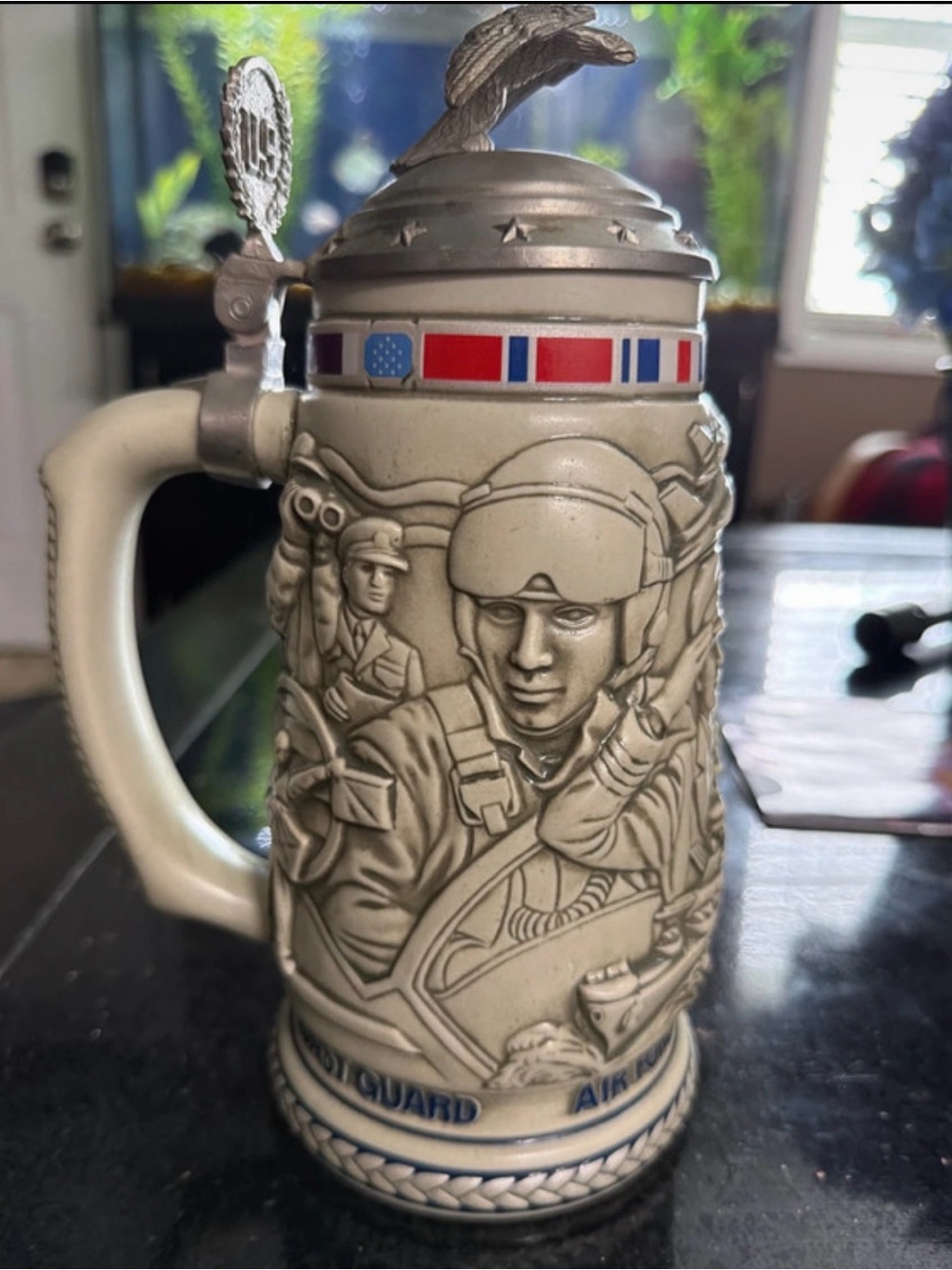 Vintage 1990 Avon Tribute to the American Armed Forces Stein Ceramarte